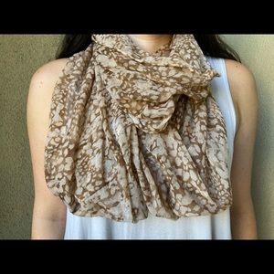 Brown Patterned Infinity Scarf